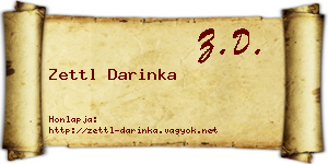 Zettl Darinka névjegykártya
